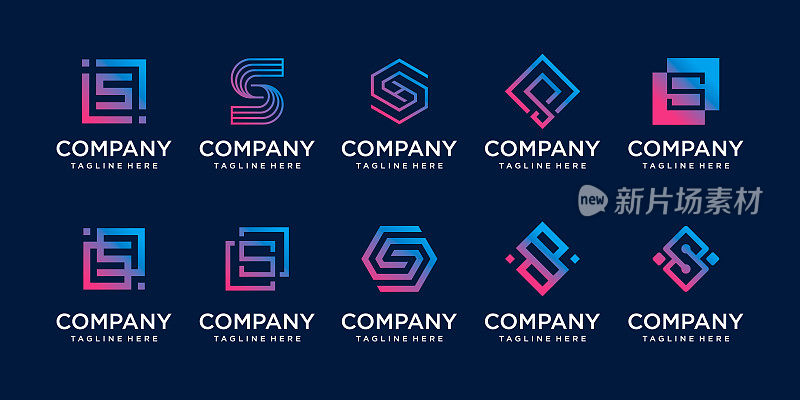 集首字母S SS logo设计模板。商业图标的时尚，运动，汽车，技术数字。